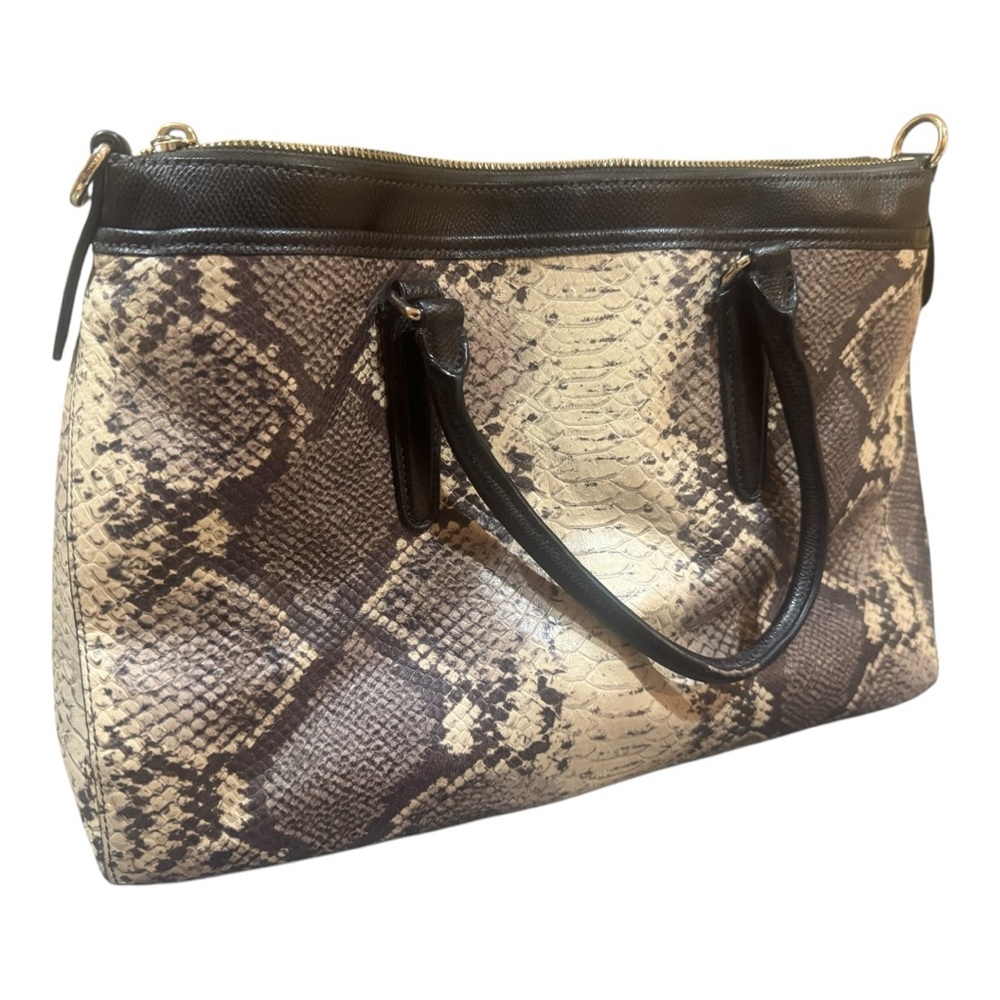 Authentic Coach 35888 patient leather snake skin-like shoulder Bag - Picture 3 of 12